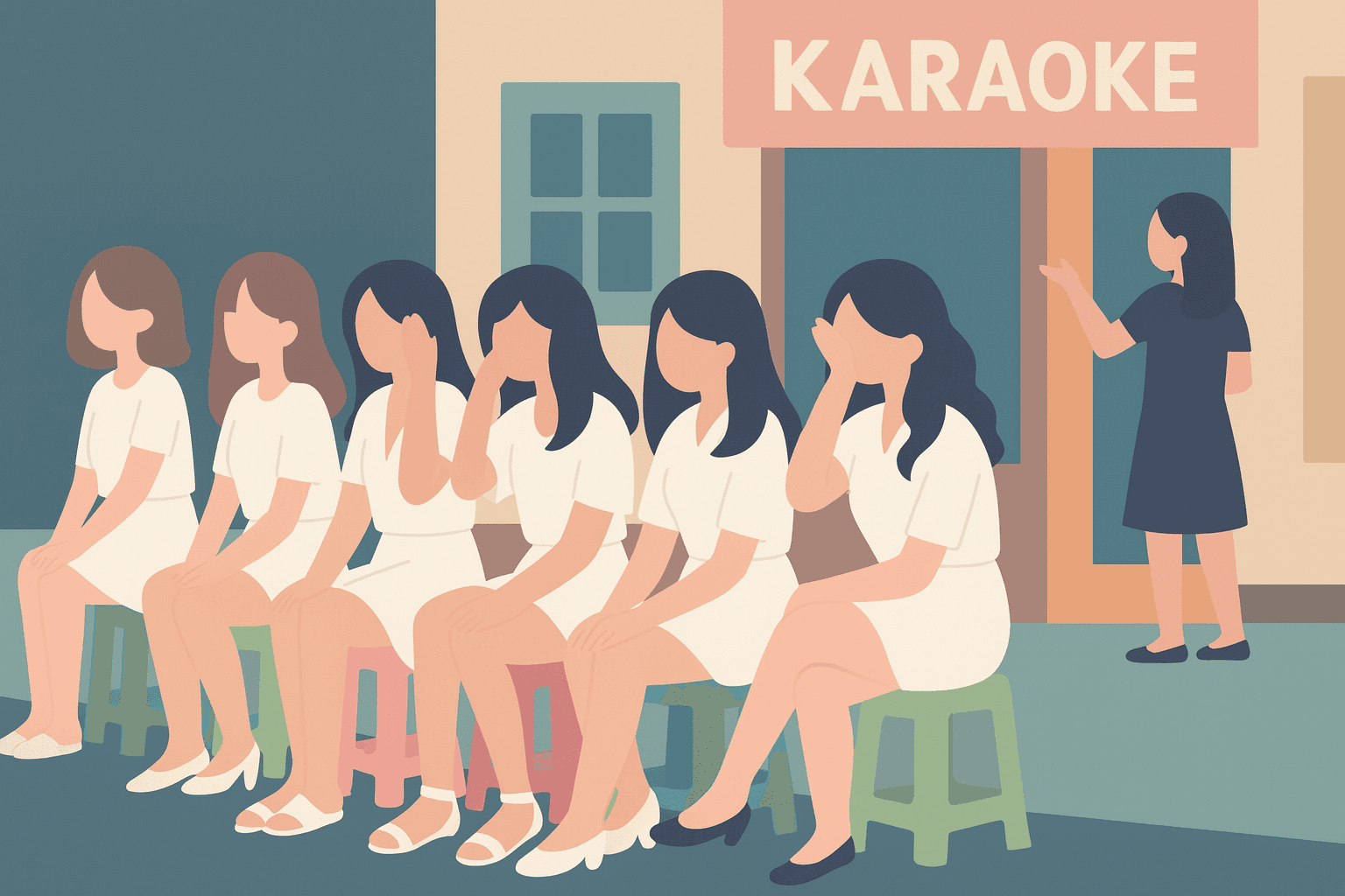 sit at front of store